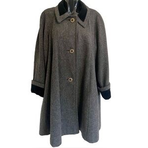 Michelle Francois 80s Vintage Gray and Black Wool Coat EUC